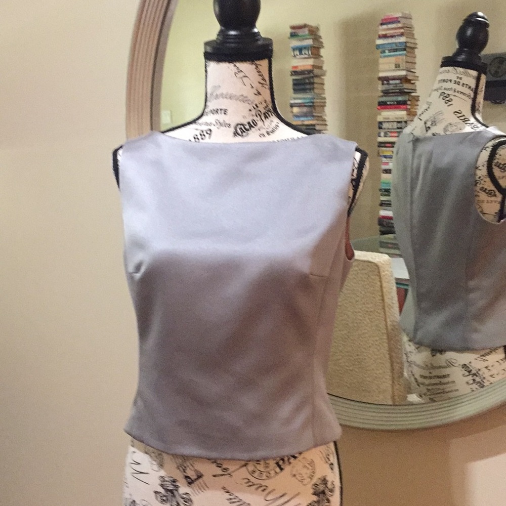 Gray satin top